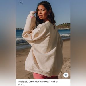 Daily Drills oversized crew neck with pink patch XS/S NWT